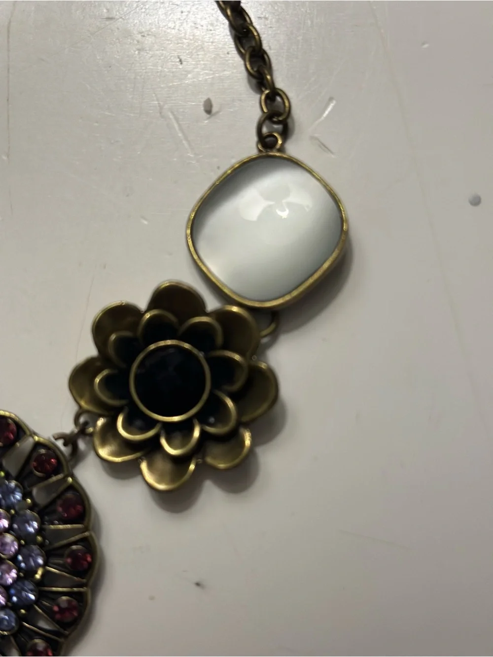 Park Lane Casablanca Necklace 10990 Statement Floral Austrian Crystal Amethyst
